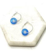 Royal Blue Resin Ring Mini Hoop Earrings