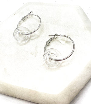 Clear Resin Ring Mini Hoop Earrings