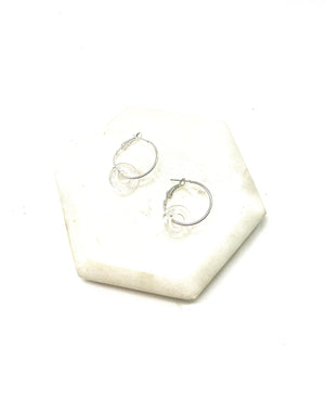 Clear Resin Ring Mini Hoop Earrings