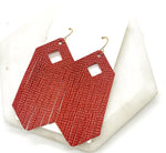 Rust Diamond Fringe Leather Earrings