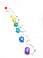 Royal Blue Resin Ring Mini Hoop Earrings
