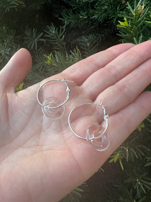 Clear Resin Ring Mini Hoop Earrings