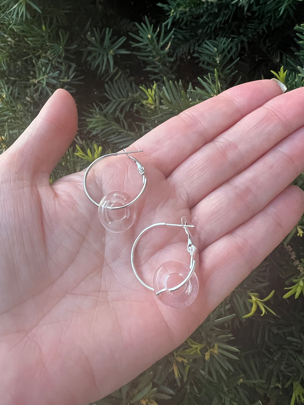 Clear Resin Ring Mini Hoop Earrings