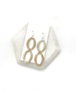 Cream Double Oval Acrylic Earrings