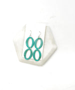 Turquoise Double Oval Acrylic Earrings