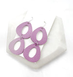 Lilac Double Olivia Leather Earrings