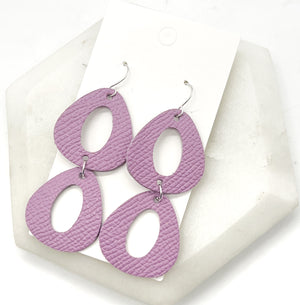 Lilac Double Olivia Leather Earrings