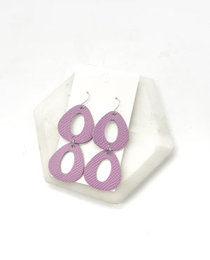 Lilac Double Olivia Leather Earrings
