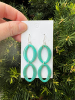 Turquoise Double Oval Acrylic Earrings
