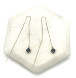 Black Diamond Gold Threader Earrings