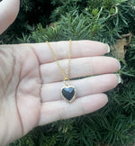 Black Crystal Heart Necklace