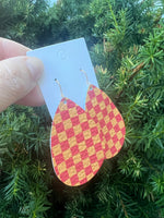 Checkered Chiefs Leather Teardrop