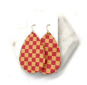 Checkered Chiefs Leather Teardrop