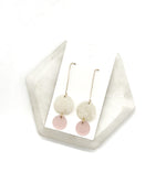 Pink Ivory Double Disc Acrylic Earrings