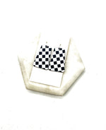 Black White Checkered Belle Acrylic Earrings