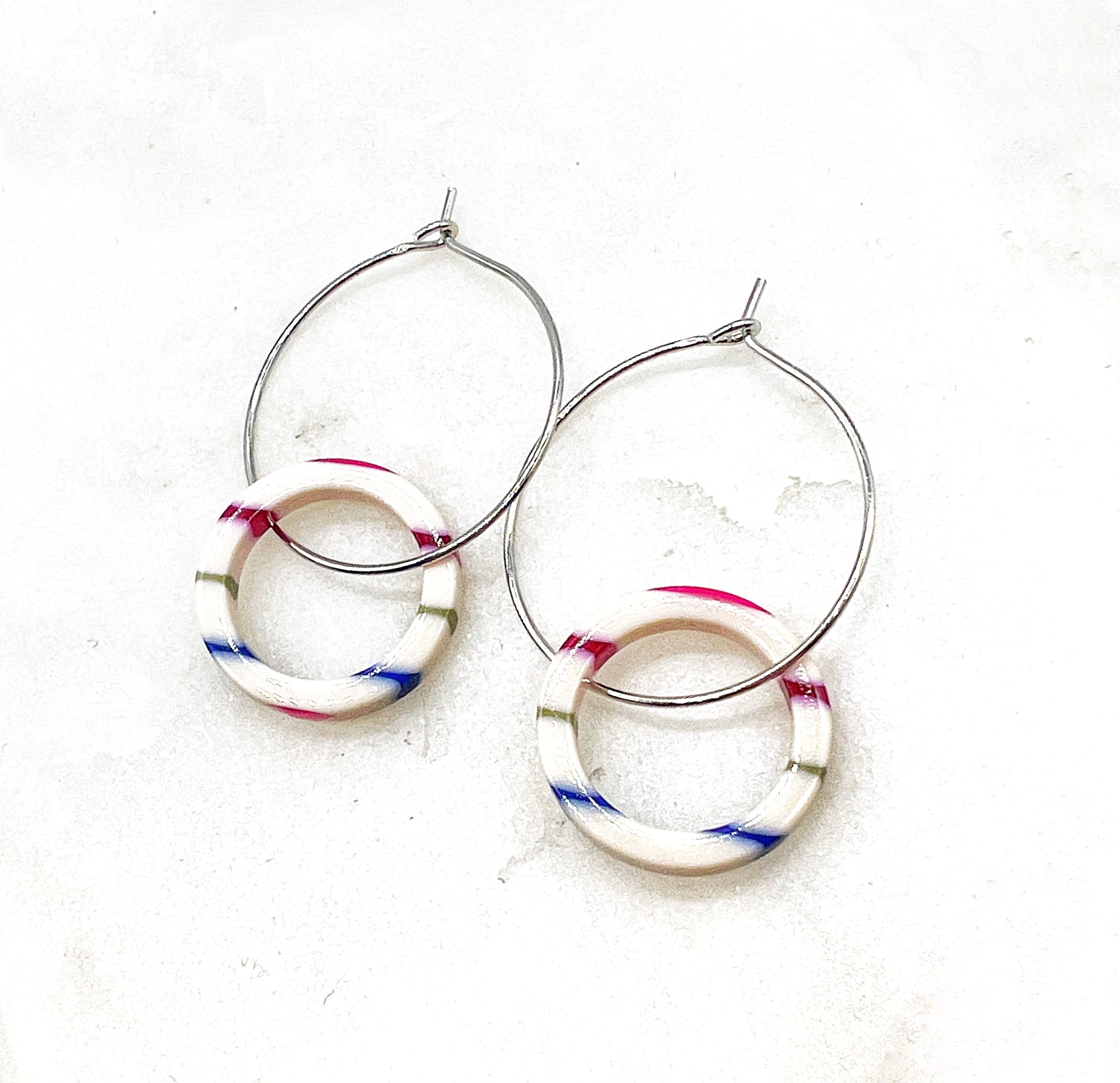 Striped Double Hoop Earrings