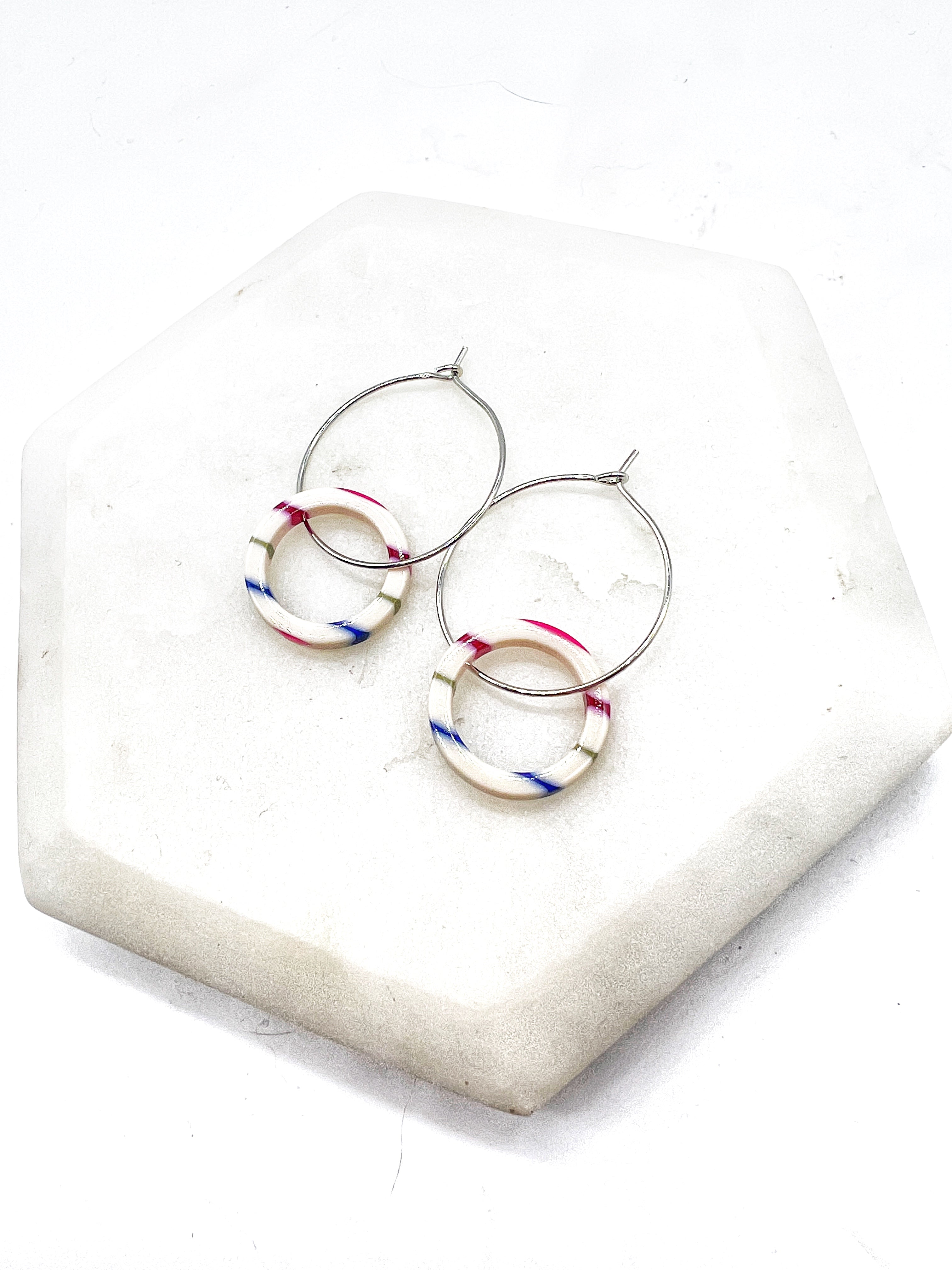 Striped Double Hoop Earrings