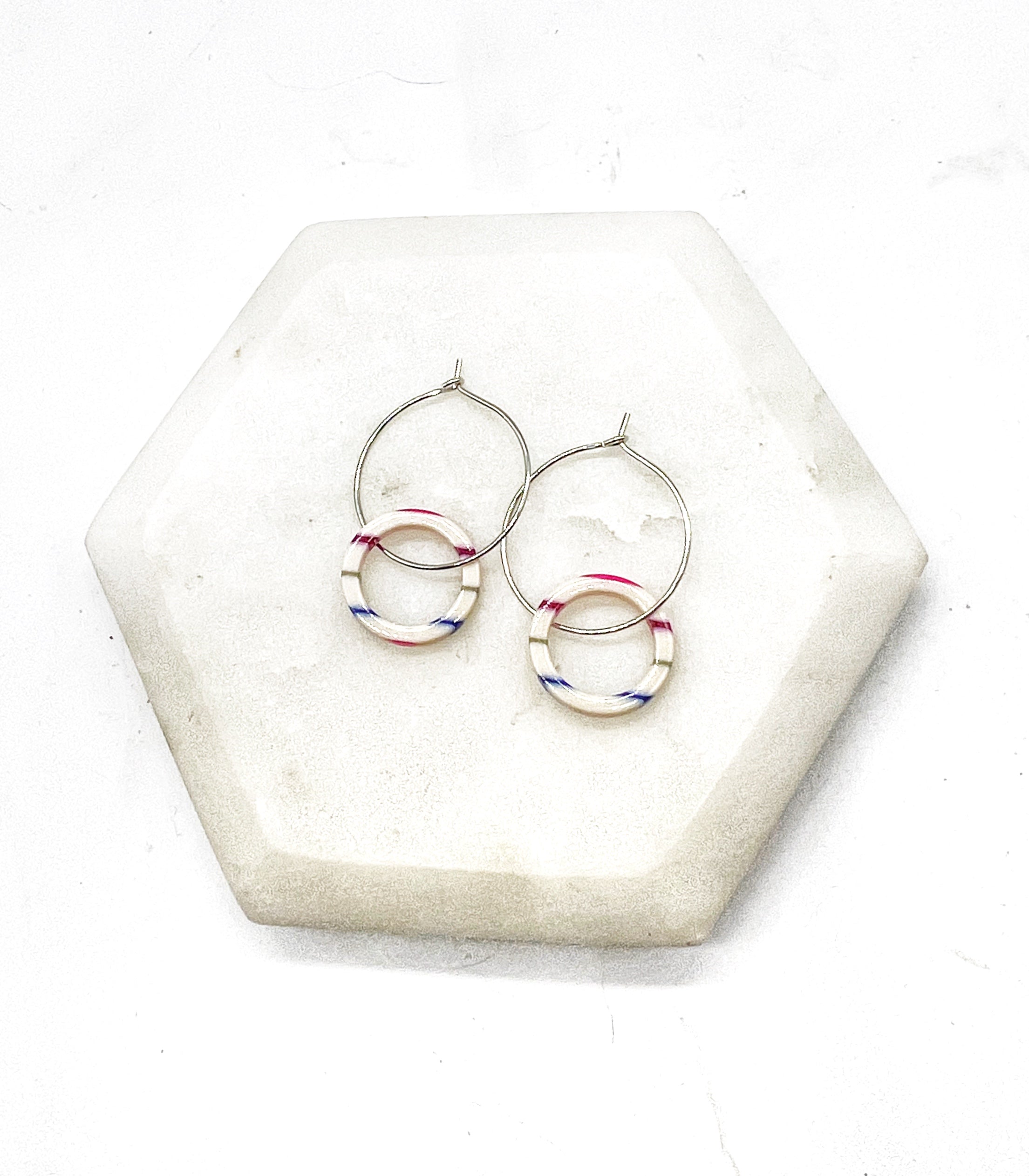 Striped Double Hoop Earrings