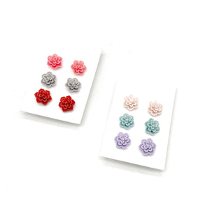 Pastel Flower Stud Trio