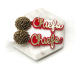 Chiefs Pom Acrylic Earrings