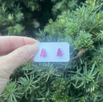 Pink Glitter Christmas Tree Stud Acrylic Earrings