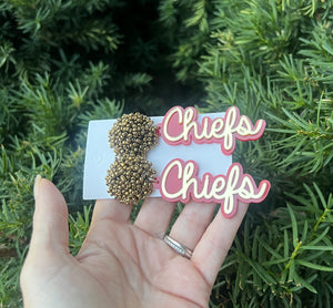 Chiefs Pom Acrylic Earrings