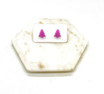 Pink Glitter Christmas Tree Stud Acrylic Earrings