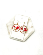 Red Pressed Flower Earrings