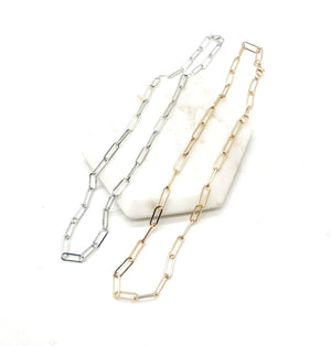 Paperclip Necklace- silver or gold