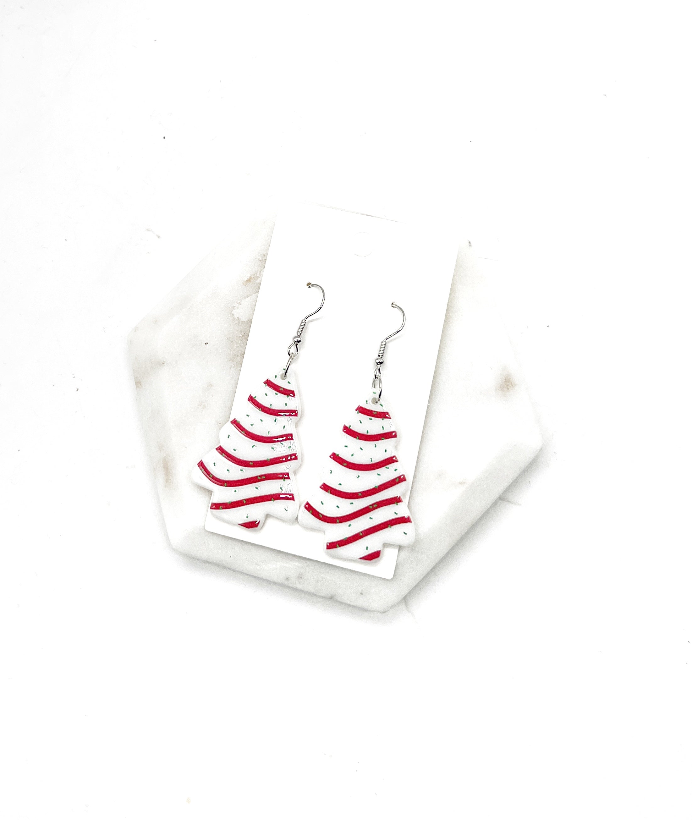 Christmas Tree Cake Acrylic Earrings