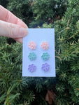 Pastel Flower Stud Trio