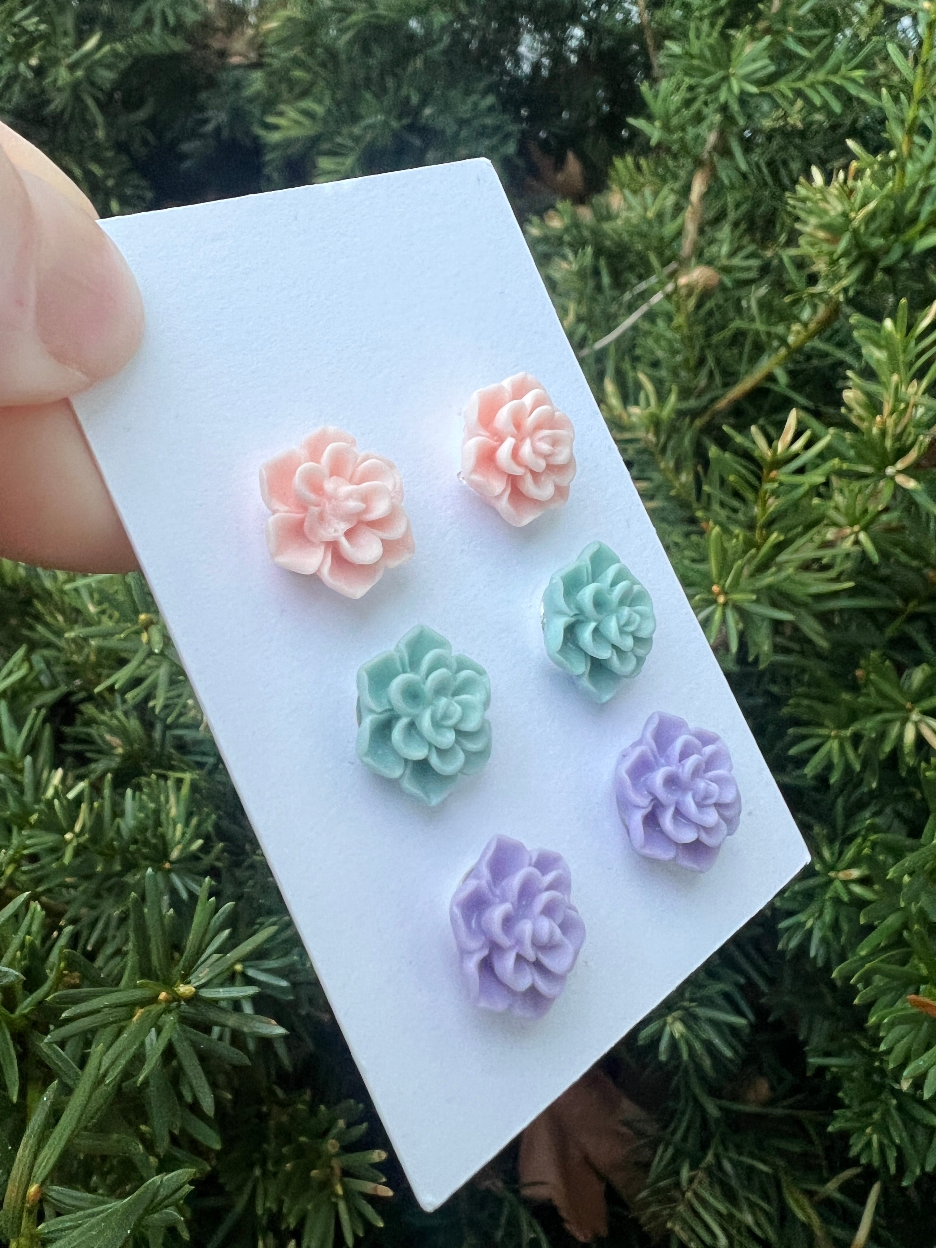 Pastel Flower Stud Trio