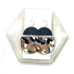 Mauve Paintbrush Acrylic Wood Deco Earrings