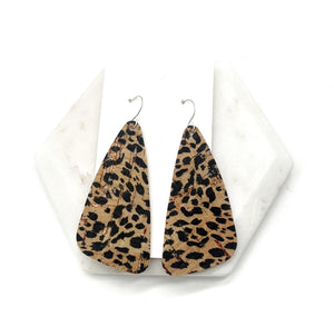 Leopard Wedge Corkleather Earrings