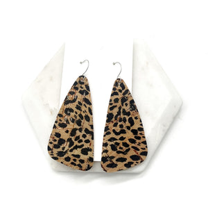 Leopard Corkleather Accent Earrings