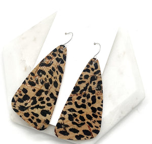 Leopard Corkleather Accent Earrings