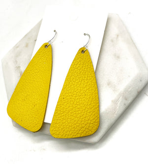 Yellow Leather Accent Earrings