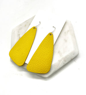 Yellow Leather Accent Earrings