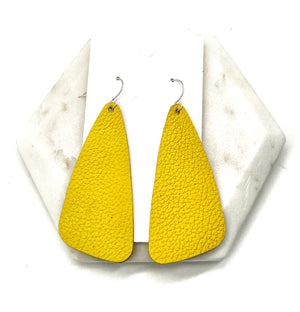 Yellow Leather Accent Earrings