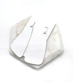 White Leather Accent Earrings