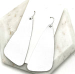 White Leather Accent Earrings