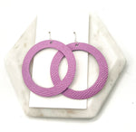 Lilac Leather Hoop Earrings