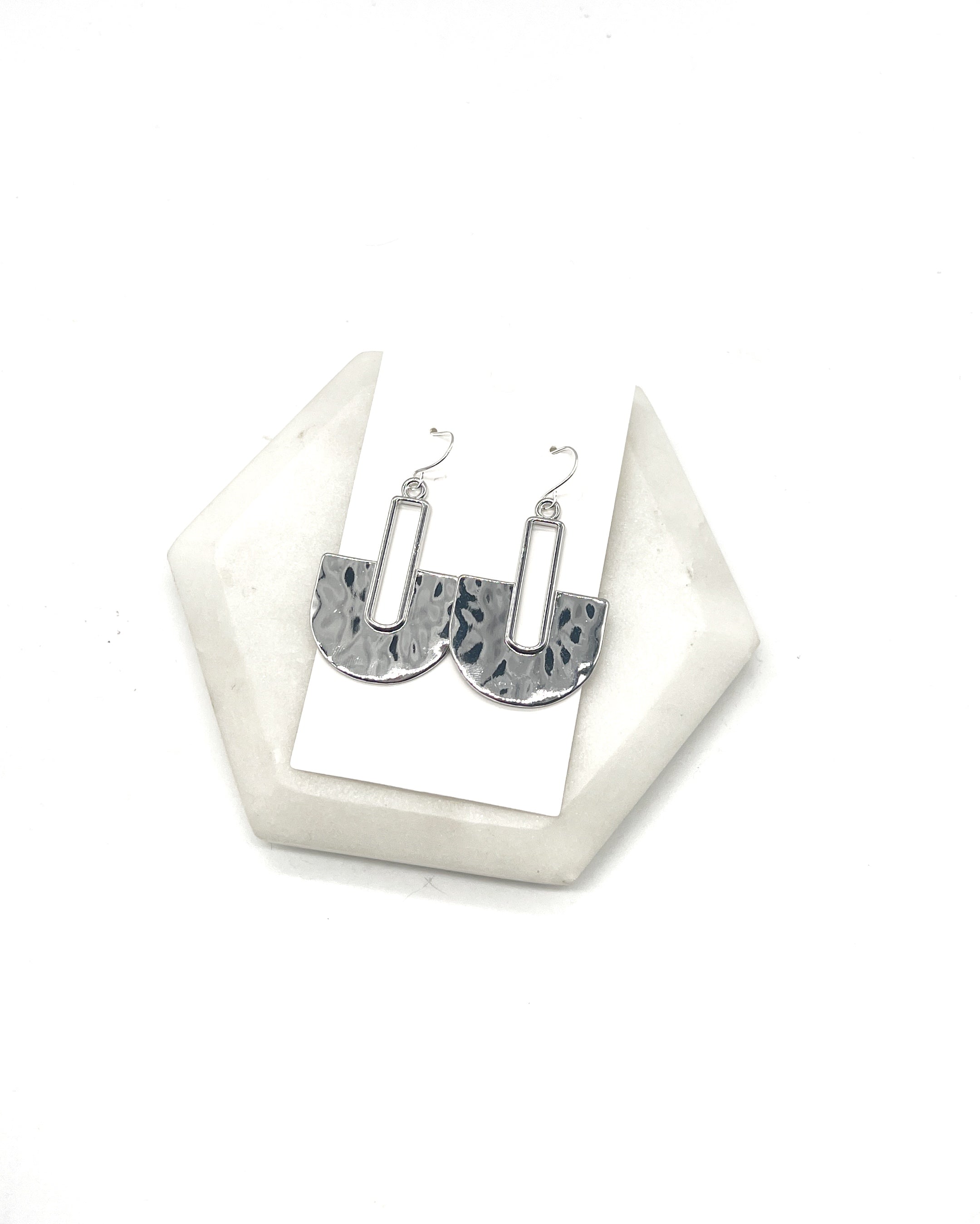 Silver Pendant Metal Earrings