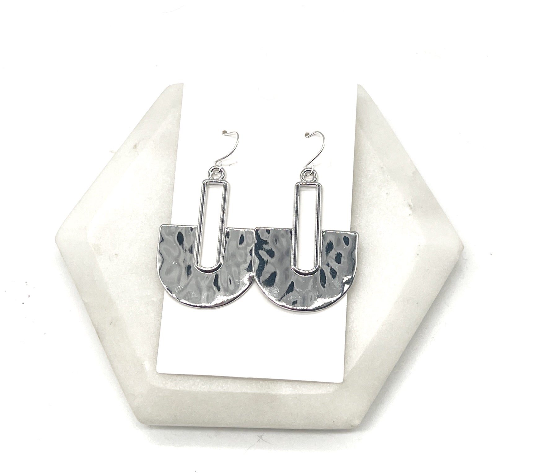 Silver Pendant Metal Earrings