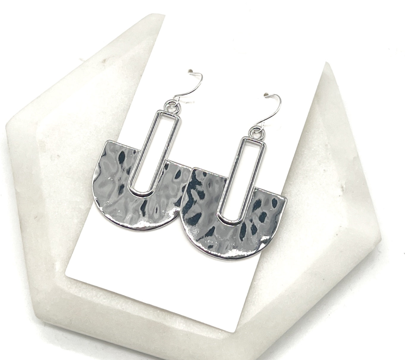 Silver Pendant Metal Earrings