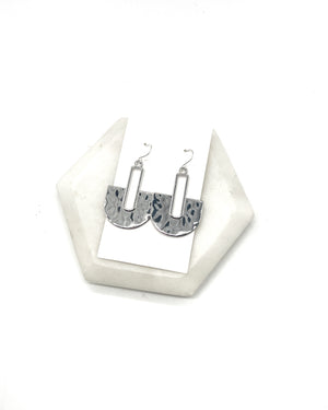 Silver Pendant Metal Earrings