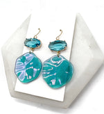 Blue Ariel Iridescent Acrylic Gem Earrings