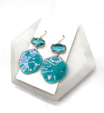 Blue Ariel Iridescent Acrylic Gem Earrings