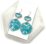 Blue Ariel Iridescent Acrylic Gem Earrings