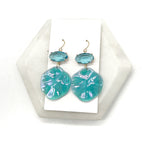 Blue Ariel Iridescent Acrylic Gem Earrings